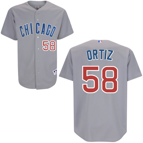 Joseph Ortiz #58 MLB Jersey-Chicago Cubs Men's Authentic Road Gray Baseball Jersey